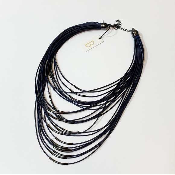 BANCROFT Jewelry - Bancroft navy blue mixed media necklace